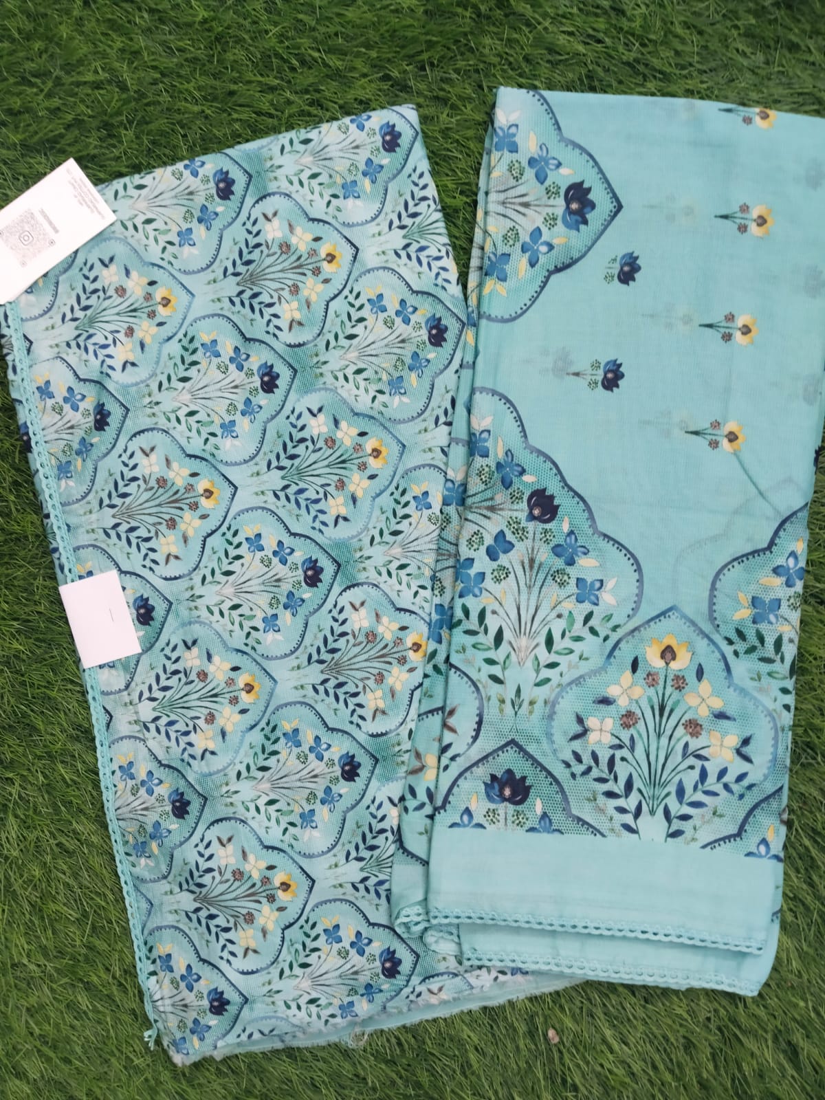 Blue print suit soft cloth