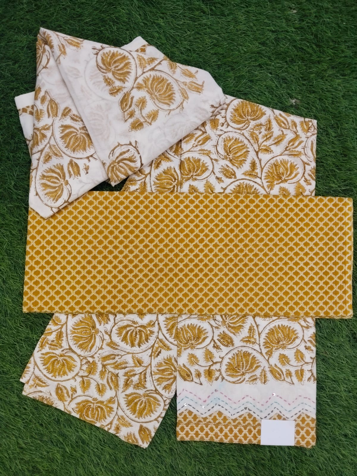 Mustard colour premium cotton suit