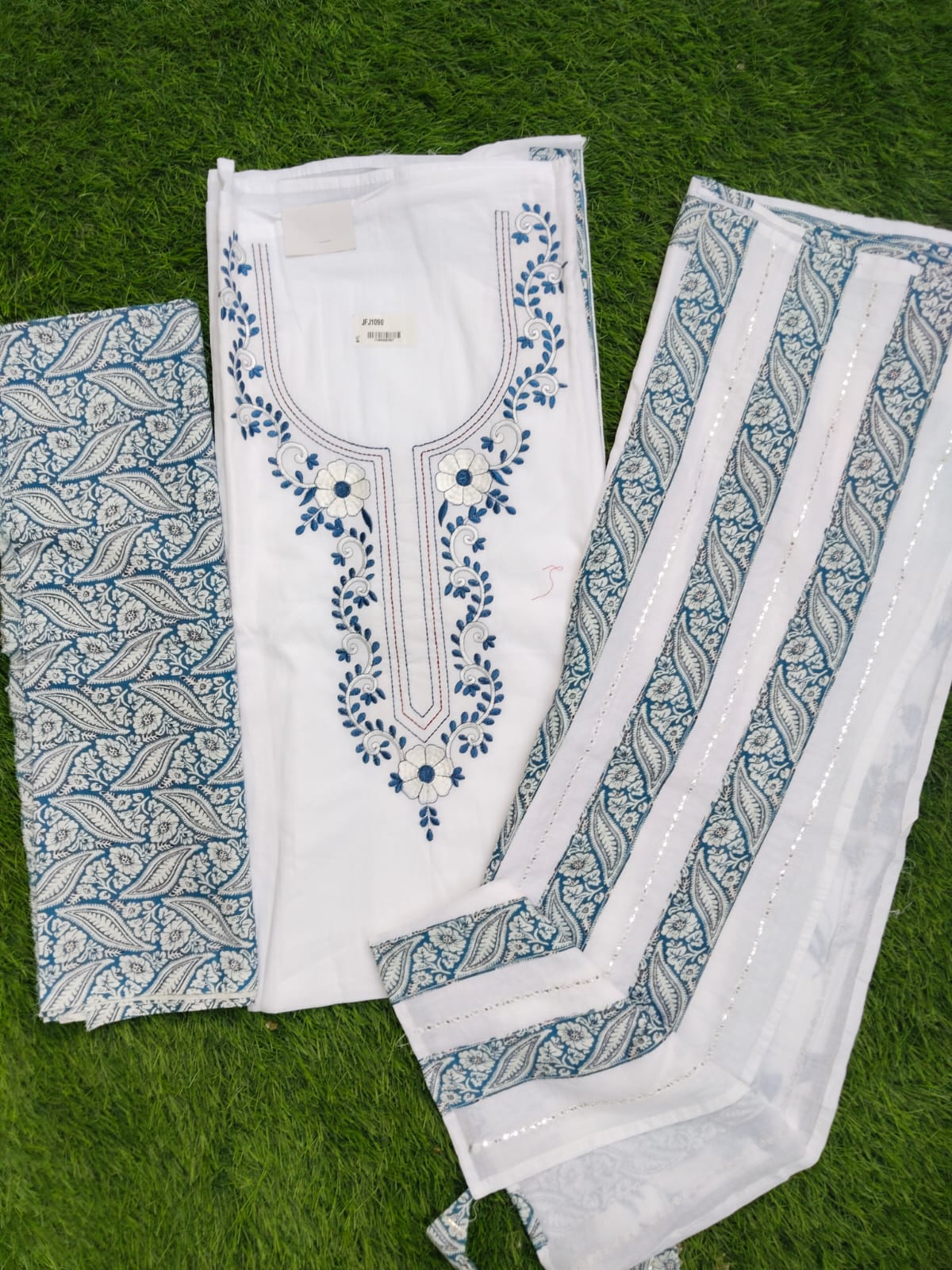 White premium pure cotton suit